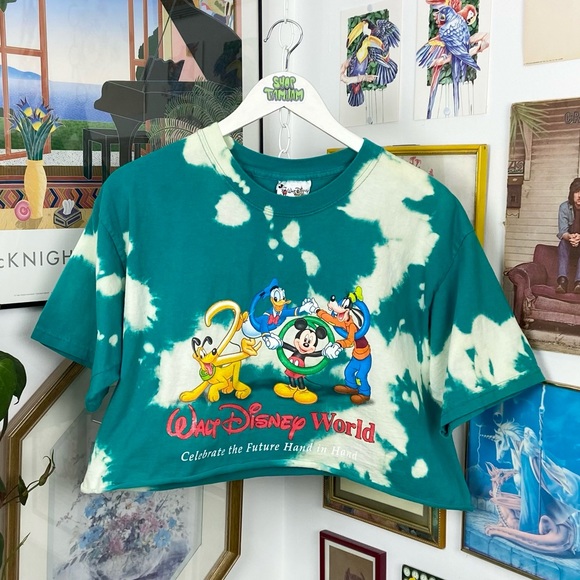 Vintage Tops - Vintage 2000 Walt Disney World Cropped T-Shirt